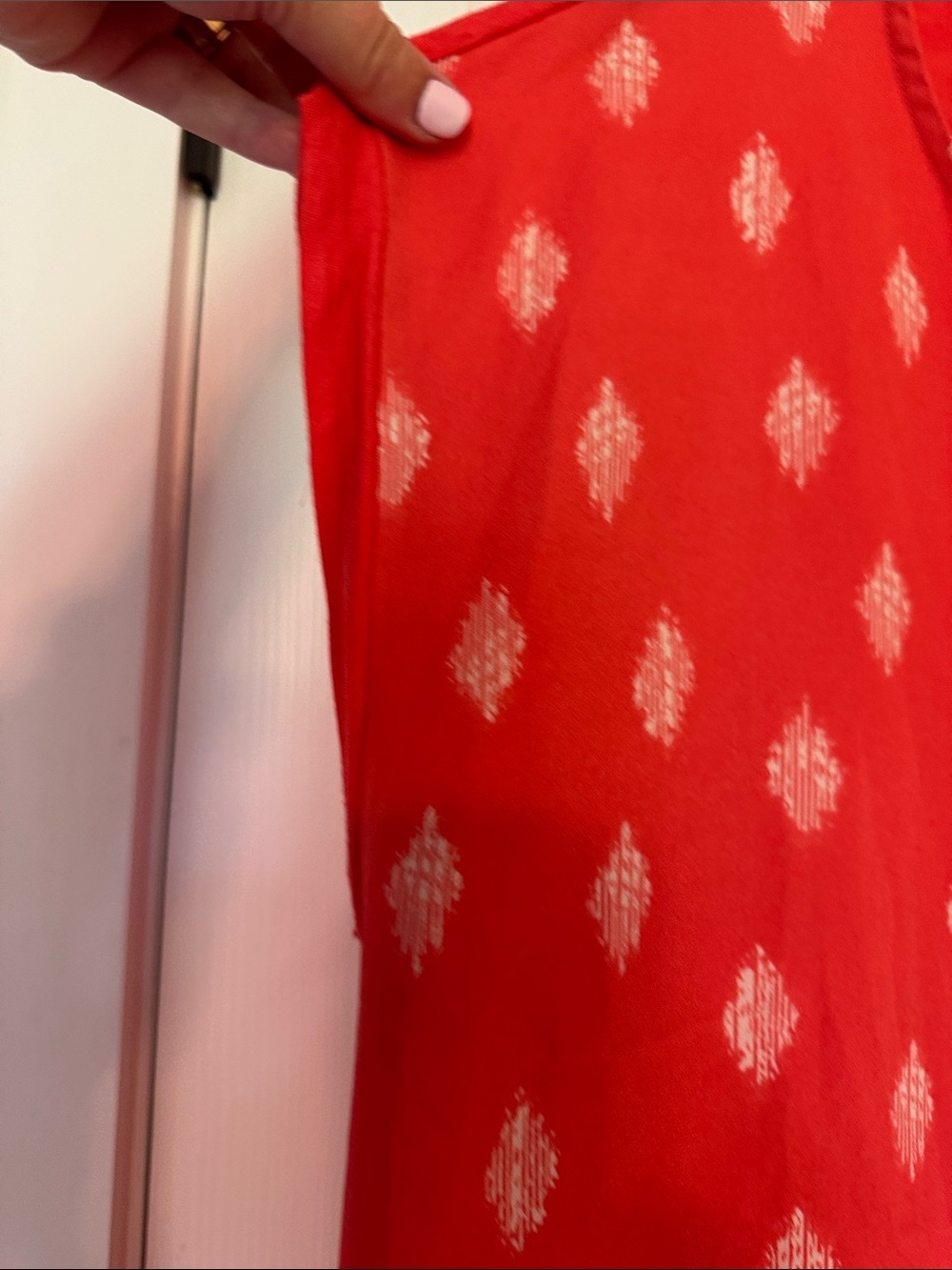 Papermoon Red Patterned V-Neck Tunic Top - Picture 4 of 7